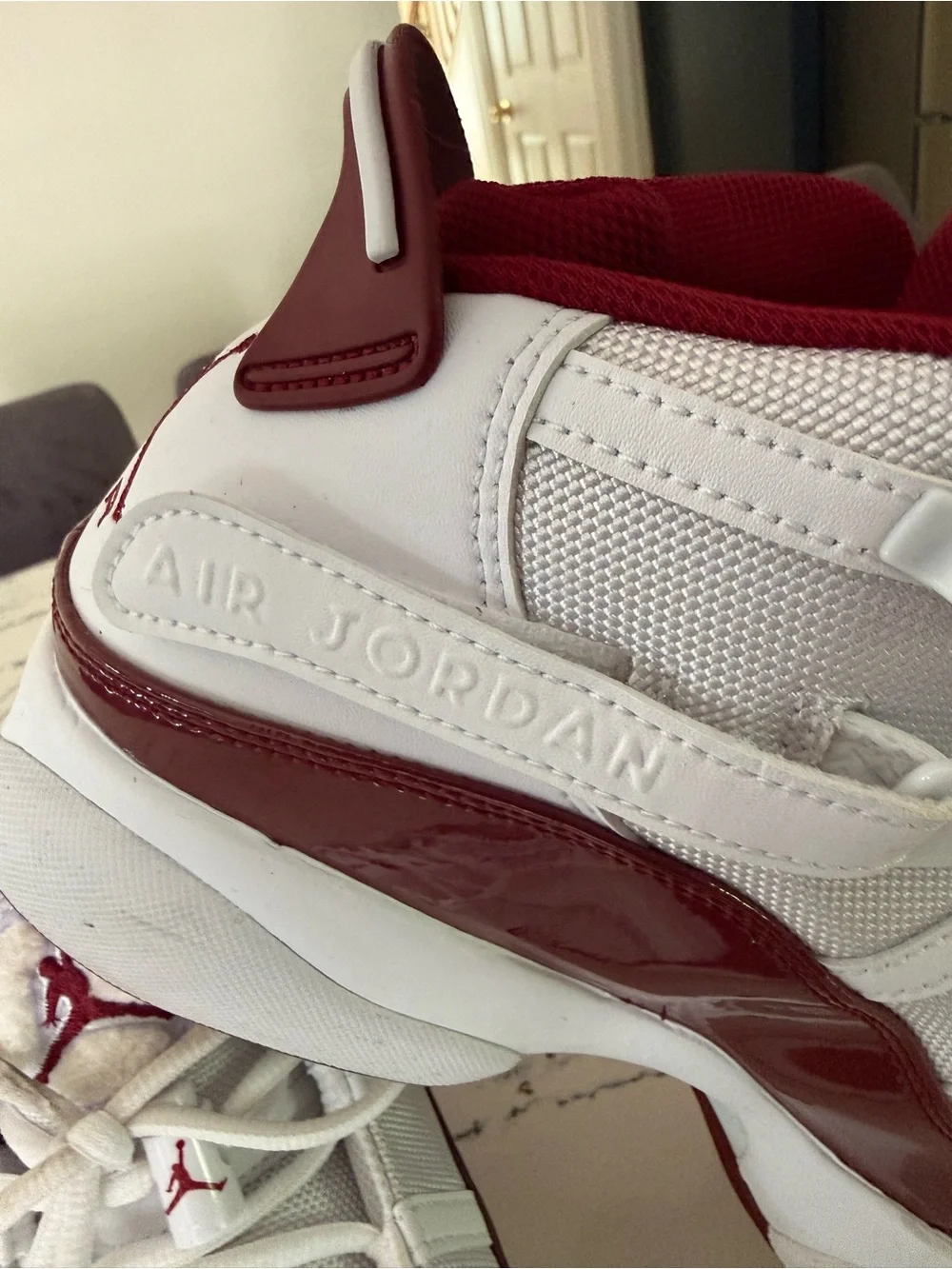 Jordan Men’s White and Maroon High-Top Sneakers